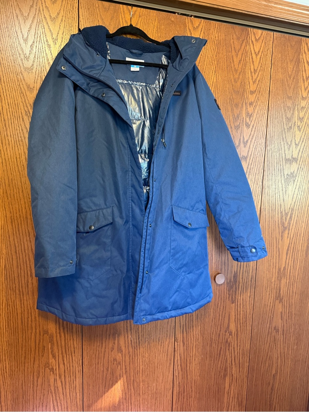 Columbia Navy Blue Hooded Trench Coat